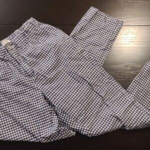 John Galt Dark Blue and White Gingham Cropped Pants, XS/S